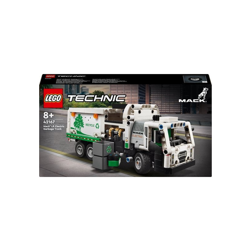 Gioco da costruzione lego camion della spazzatura elettrico mack