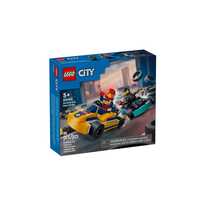 Gioco da costruzione lego go-kart e piloti da corsa [60400]