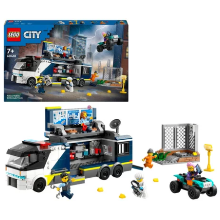 Gioco da costruzione lego city laboratorio della polizia nel camion