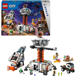 Gioco da costruzione lego base spaziale e piattaforma di lancio del