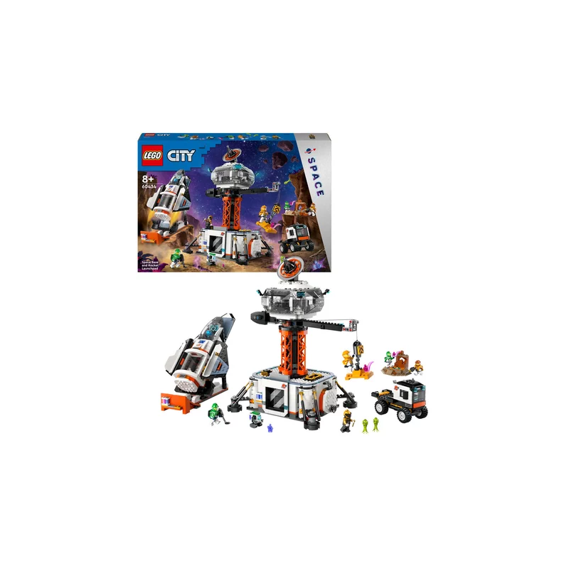Gioco da costruzione lego base spaziale e piattaforma di lancio del