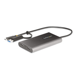Adattatore video startech.com usb c doppio hdmi 100w grigio [109b-usbc-hdmi]