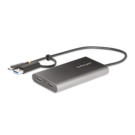 Adattatore video startech.com usb c doppio hdmi 100w grigio [109b-usbc-hdmi]