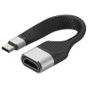 Cavo techly corto piatto usb tipo c maschio a hdmi femmina fpc 13.6cm