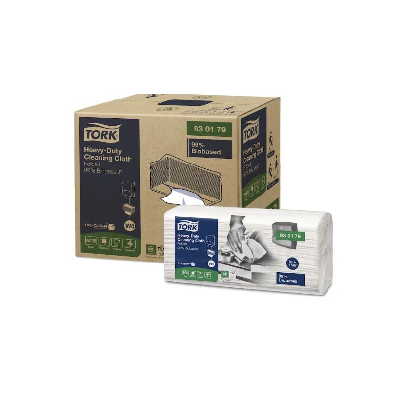 Panno tork per pulizia resistente composto al 99 da fonti biologiche