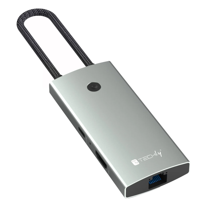 Docking station techly 2usb 3.0 tipo-a 1usb tipo-c + 1pd