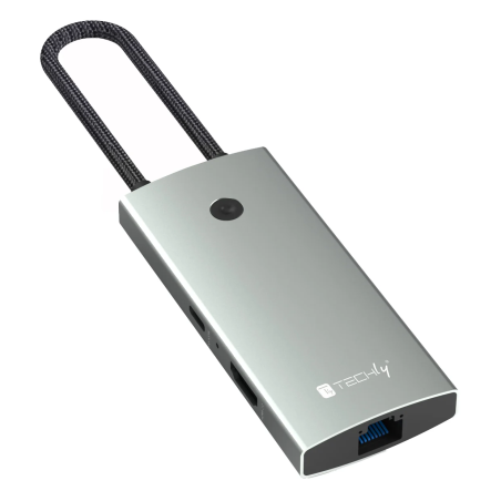 Docking station techly 2usb 3.0 tipo-a 1usb tipo-c + 1pd