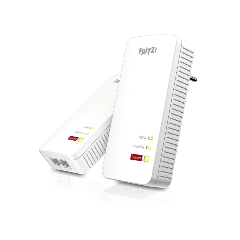 Powerline avm 1200 mbit/ ethernet lan wi-fi bianco 2pz