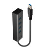 Hub usb lindy usb 3.0 a 4 porte nero [43324]