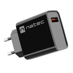 Alimentatore da rete natec ribera usb usb-a 18w nero [nuc-2058]