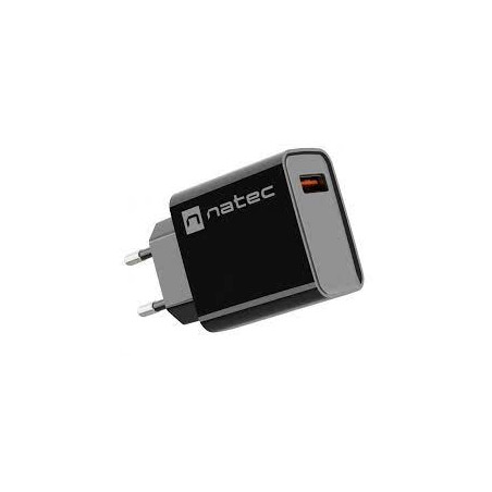 Alimentatore da rete natec ribera usb usb-a 18w nero [nuc-2058]
