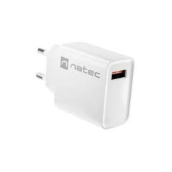 Alimentatore da rete natec ribera usb usb-a 18w bianco [nuc-2057]