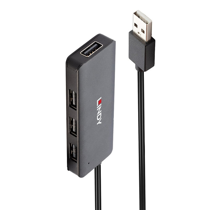 Hub usb lindy 42986 usb 2.0 4 porte nero [42986]