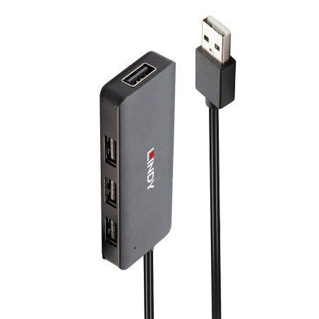 Hub usb lindy 42986 usb 2.0 4 porte nero [42986]
