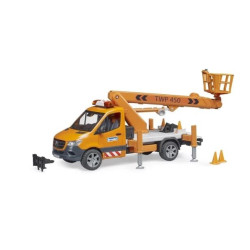 Veicolo giocattolo bruder mb sprinter piattaforma di lavoro e modulo
