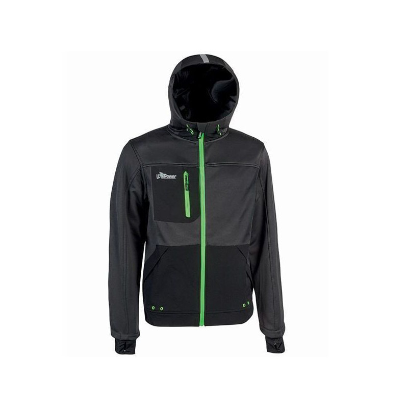Felpa u-power galaxy taglia xxl asphalt grigio/verde [fu275rl-xxl]