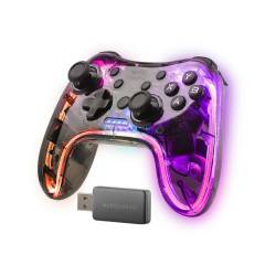Controller mars gaming mgp-24 wireless rgb 2.4ghz nero/trasparente