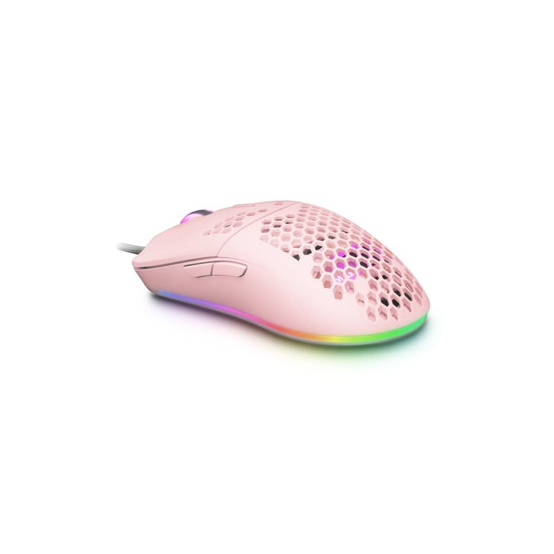 Mouse da gioco mars gaming mmaxp rgb ultralight ottico 12400dpi rosa