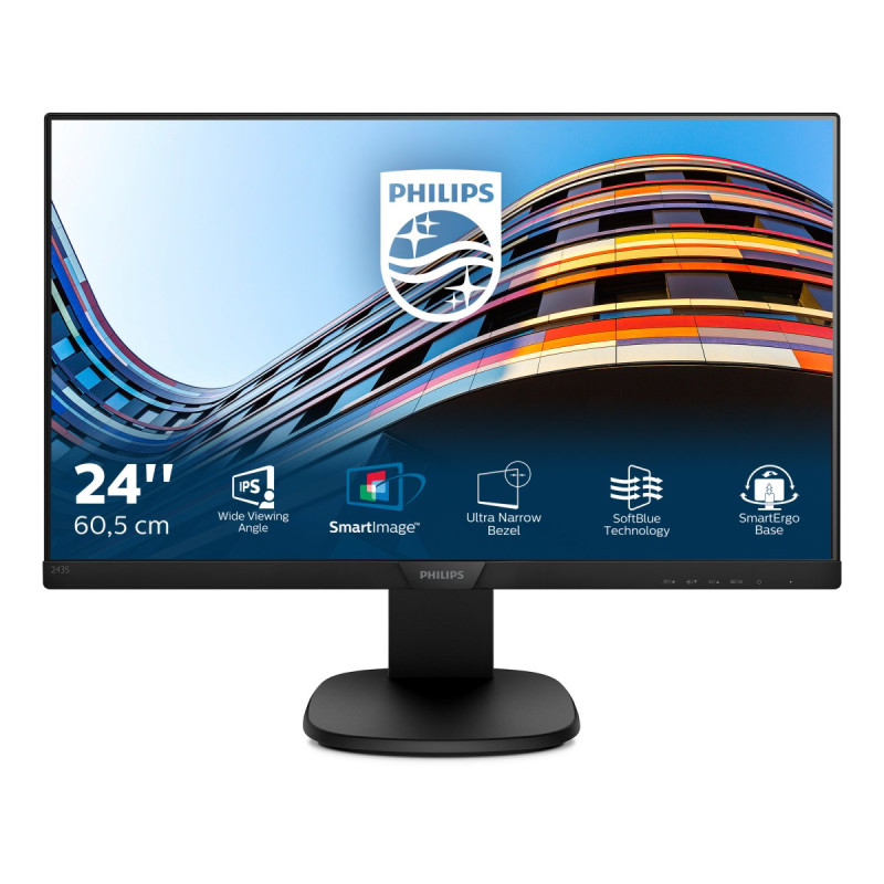 Monitor led 24" philips 243s7ehmb full hd 1920x1080p 5ms classe