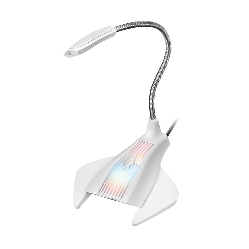 Microfono da tavolo mars gaming mmicw usb led rgb bianco