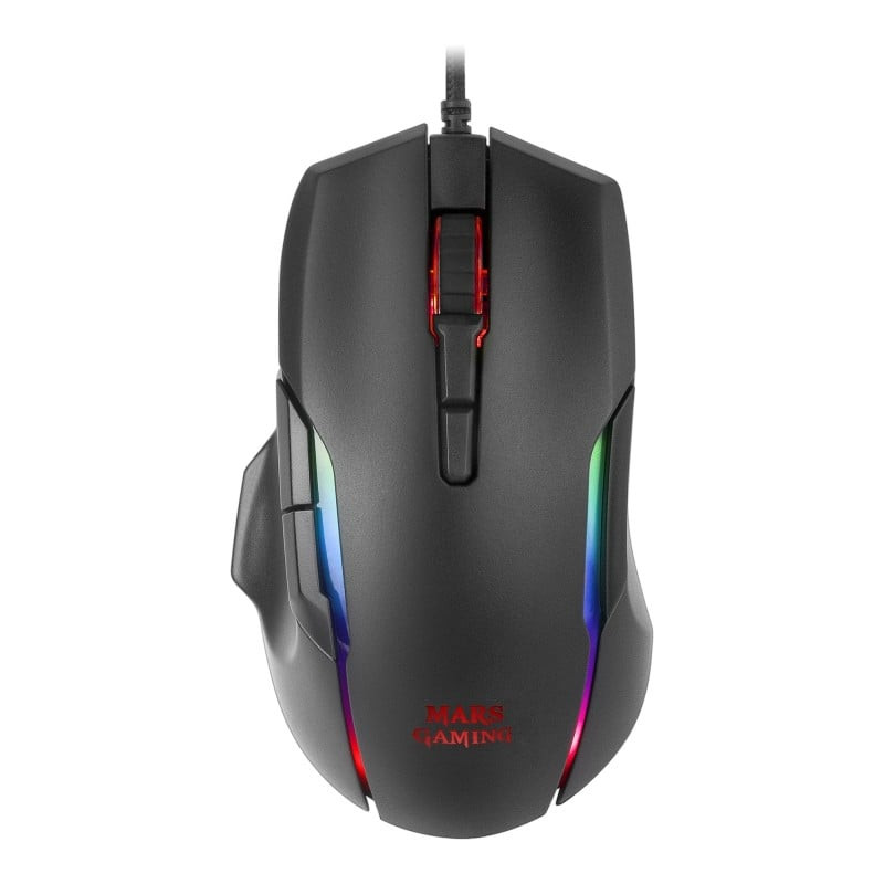 Mouse da gioco mars gaming mmx rgb ottico 12400dpi usb-a nero
