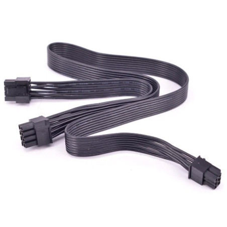Cavo adattatore seasonic per psu a 2x 6+2pin pci-express nero