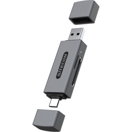 Lettore di schede sitecom md-1011 usb-a + usb-c grigio