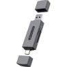 Lettore di schede sitecom md-1011 usb-a + usb-c grigio