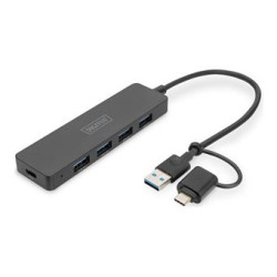 Hub usb digitus slim line da-70235 usb-c 3.0 4porte 12000