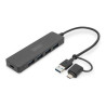 Hub usb digitus slim line da-70235 usb-c 3.0 4porte 12000