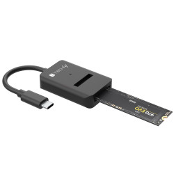 Adattatore ssd techly da usb-c a nvme/sata m.2 nero [368055]