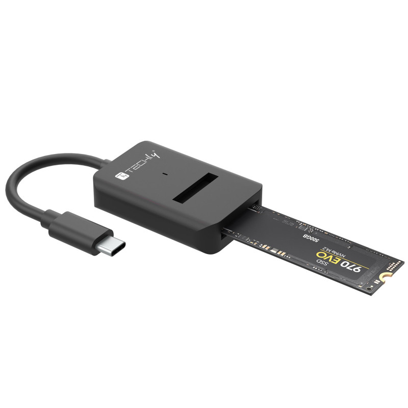 Adattatore ssd techly da usb-c a nvme/sata m.2 nero [368055]