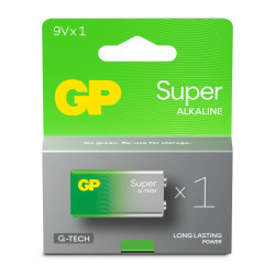 Batteria gp batteries super alkaline monouso 6lr61 9v verde/grigio