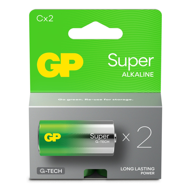 Batteria alcalina gp batteries super c lr14 1.5v 2pz