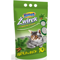Lettiera per gatti hilton forest in bentonite agglomerante 10l