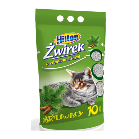 Lettiera per gatti hilton forest in bentonite agglomerante 10l