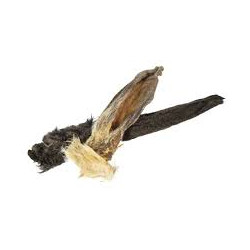 Mangime secco maced orecchio di coniglio con pelo per cani 10pz