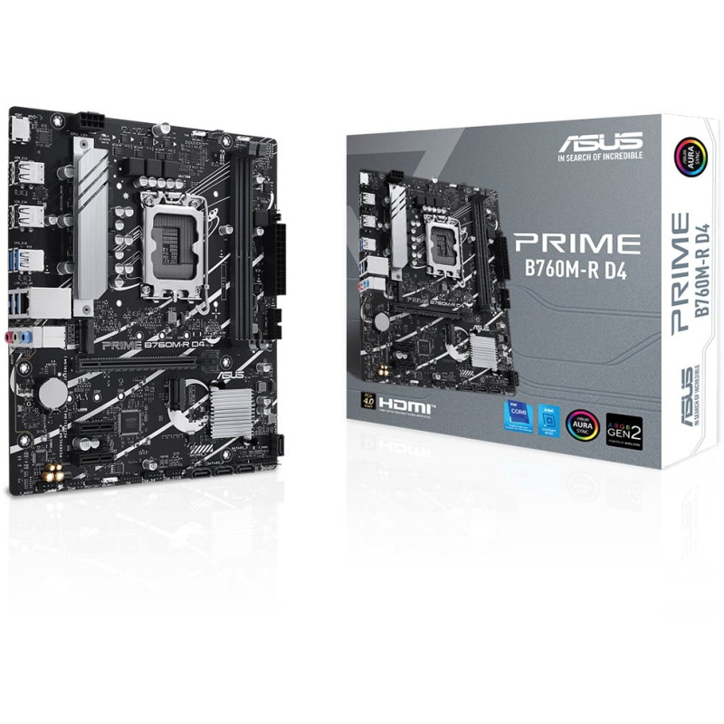 Scheda madre asus prime b760m-r d4 1700 micro-atx 2x ddr4