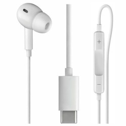 Auricolari tiemme c-buds a filo usb-c con microfono bianco