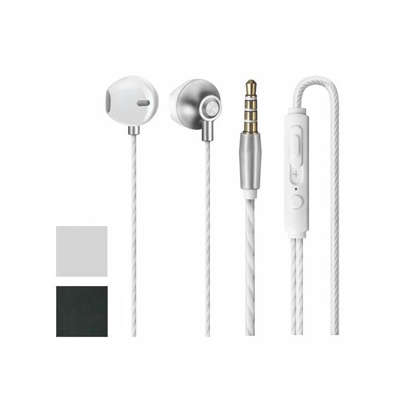 Auricolari tiemme stone a filo 3.5mm con microfono nero [3704k]