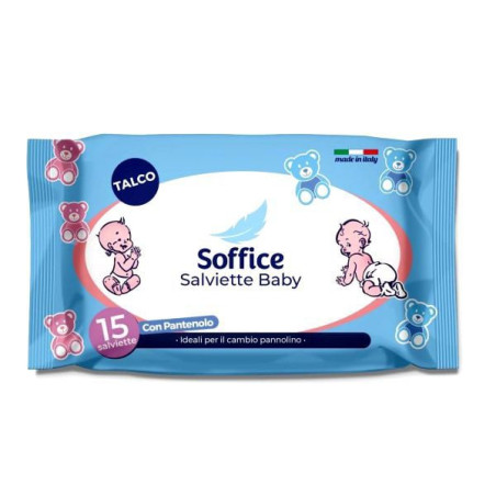 Salviette detergenti soffice talco profumate per bambino 15pz [1595-30]