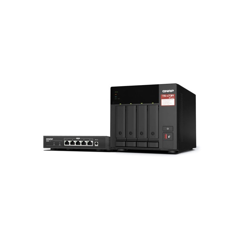 Nas qnap ts-473a-8g + switch qsw-1105-5t nero [ts-473a-sw5t]