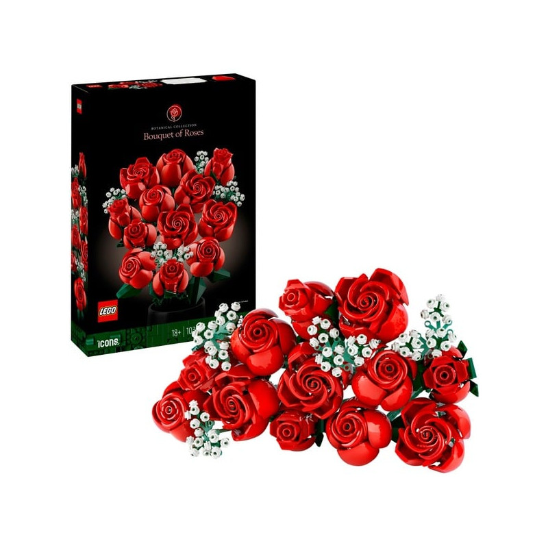 Lego 10328 icons mazzo di rose 822pz multicolore [10328]