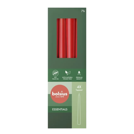 Candela bolsius essentials 4pz rosso [103600356941]