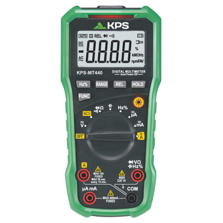 Multimetro portatile digitale kps mt440 ac/dc 600v verde/nero