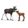 Set figure schleich 42603 femmina di alce con cucciolo 2pz marrone/bianco