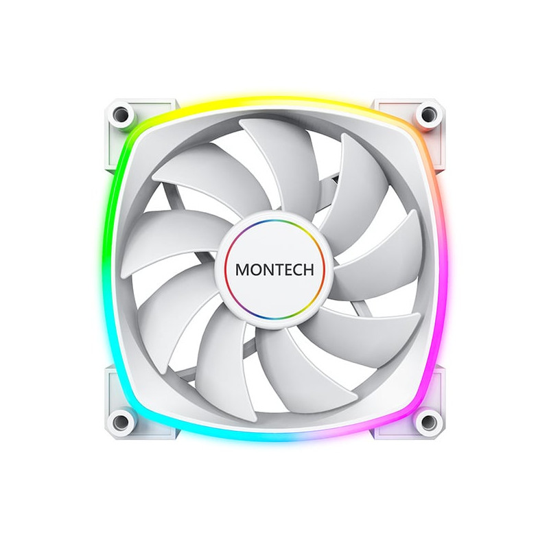 Ventola 140x140 montech ax140 pwm argb 1600rpm bianco