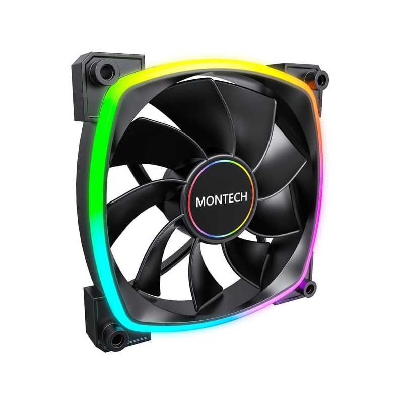 Ventola 140x140 montech rx140 pwm argb 1600rpm nero
