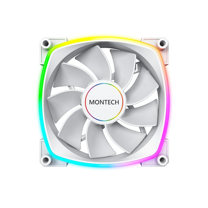 Ventola 140x140 montech rx140 pwm argb 1600rpm bianco