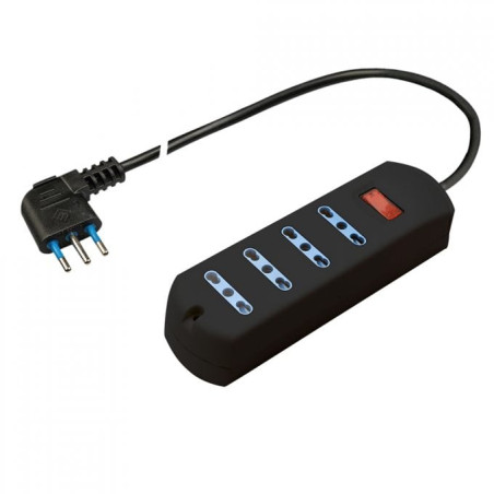 Multipresa poly pool pp2512.2 4 prese 10/16 a 2p+t it 250v 1.5m nero